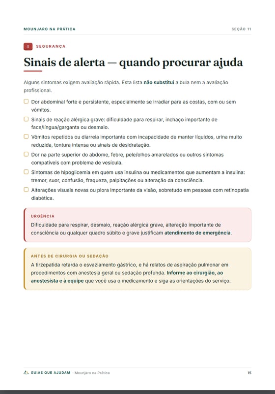 Sinais de alerta